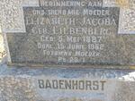 BADENHORST Elizabeth Jacoba nee LIEBENBERG 1887-1962
