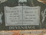 DUVENHAGE Theunis J. 1908-1968 & Elizabeth D.L. MARITZ 1912-1969