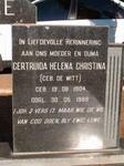 DUVENHAGE Gertruida Helena Christina nee DE WITT 1904-1988