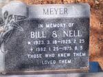 MEYER Bill 1923-1982 & Nell 1925-1975