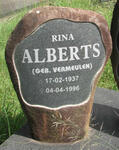 ALBERTS Rina nee VERMEULEN 1937-1996