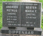 DIPPENAAR Andries Petrus 1915-2000 & Hester Maria F. 1920-