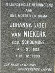 NIEKERK Johanna, van nee SCHOOMBEE 1902-1983