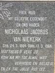 NIEKERK Nicholaas Jacobus, van 1884-1964