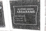 ABRAHAMS Eric Matthew 1943-2006