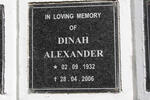 ALEXANDER Dinah 1932-2006
