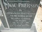 MAC PHERSON Helena Louisa nee ERASMUS 1886-1963