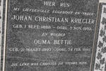 KRIEGLER Johan Christiaan 1888-1952 & Bettie 1897-1992