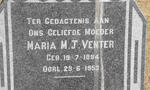 VENTER Maria M.J. 1884-1953