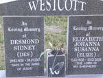 WESTCOTT Desmond Sidney 1939-2001 & Elizabeth Johanna Susanna 1938-2008