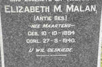 MALAN Elizabeth M nee MAARTENS 1894-1940