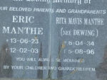 MANTHE Eric 1923-2003 & Rita Mavis DEWING 1934-1996