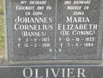 OLIVIER Johannes Cornelius 1917-1991 & Maria Elizabeth DE CONING 1923-1994