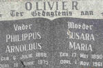 OLIVIER Philippus Arnoldus 1888-1973 & Susara Maria 1890-1961
