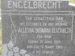 ENGELBRECHT Alletha Susarah Elizabeth nee BAM 1905-1965