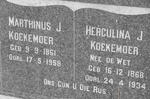 KOEKEMOER Marthinus J. 1861-1958 & Herculina J. DE WET 1868-1934