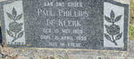 KLERK Paul Phillips., de 1889-1959