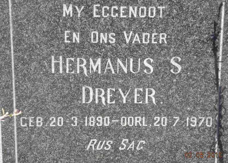 DREYER Hermanus S. 1890-1970