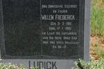 LUDICK Willem Frederick 1911-1961