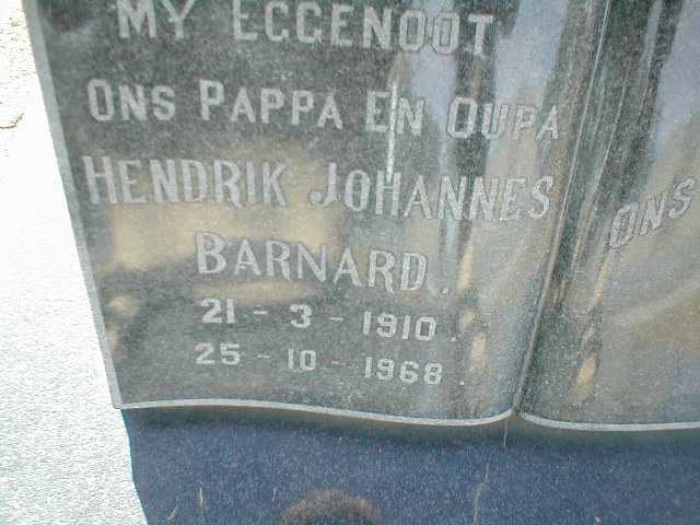 BARNARD Hendrik Johannes 1910-1968
