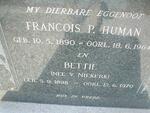 HUMAN Francois P. 1890-1964 & Bettie VAN NIEKERK 1898-1970