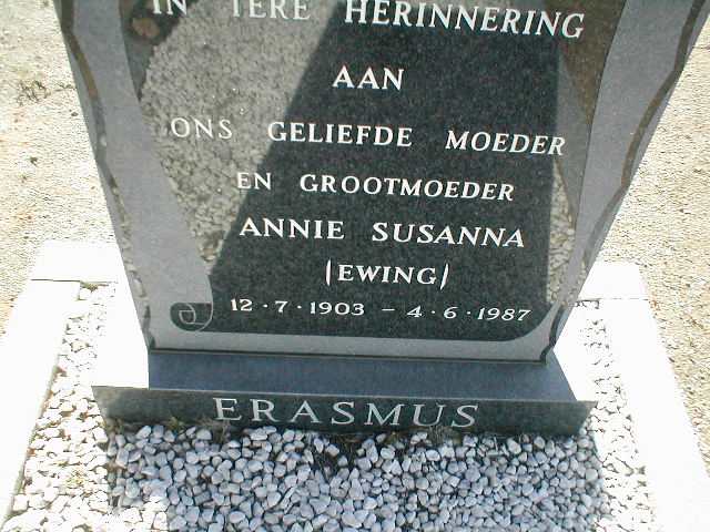 ERASMUS Annie Susanna nee EWING 1903-1987