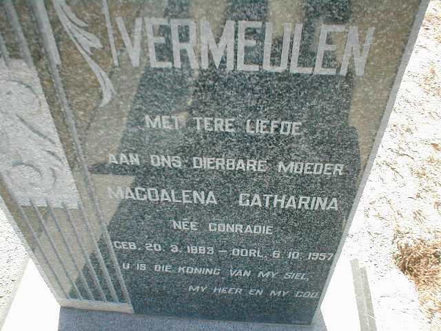 VERMEULEN Magdalena Catharina nee CONRADIE 1883-1957