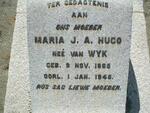 HUGO Maria J.A. nee VAN WYK 1865-1945