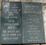 ROUX Jane Stevenson 1937-1996 :: WATSON Heatherbelle 1917-1996