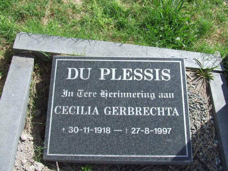 PLESSIS Cecilia Gerbrechta, du 1918-1997