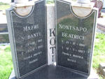 KOTI Mazwi Sobantu 1901-1960 & Nontsapo Beatrice 1910-1997