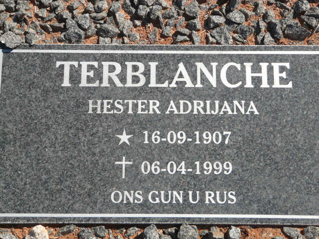 TERBLANCHE Hester Adrijana 1907-1999