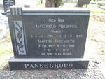 PANSEGROUW Mattheus Philippus 1903-1977 & Martha Elizabeth DE WET 1902-1977