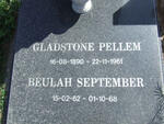 PELLEM Gladstone 1890-1961 :: SEPTEMBER Beulah 1962-1968