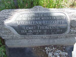 THOMASSE Magdalena Elizabeth nee OLIVIER 1914-1971