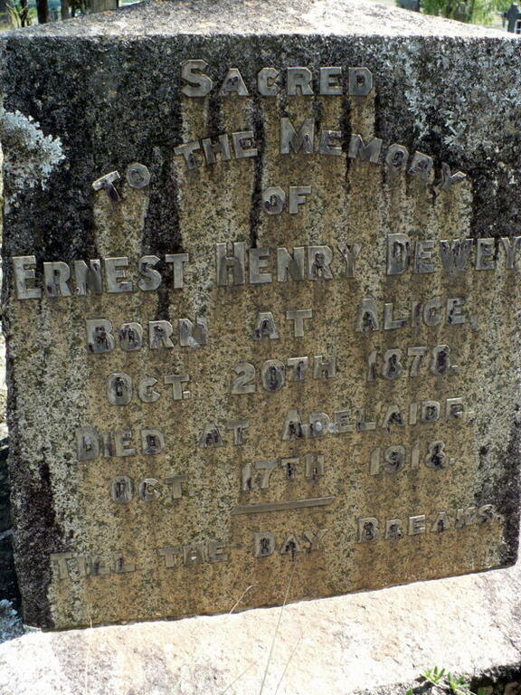 DEWEY Ernest Henry 1878-1918