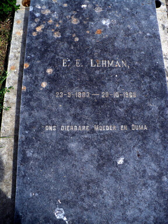 LEHMAN E.E. 1883-196?