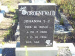 GROENEWALD Johanna S.C. nee LE ROUX 1908-1986