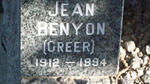 BENYON Jean nee GREER 1912-1994