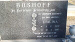 BOSHOFF Dialina 1929-1981