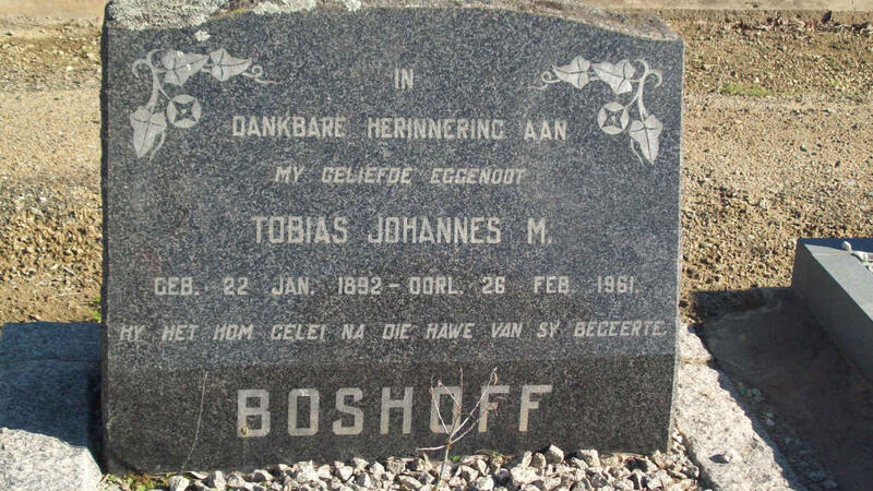BOSHOFF Tobias Johannes M. 1892-1961