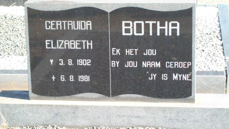 BOTHA Gertruida Elizabeth 1902-1981