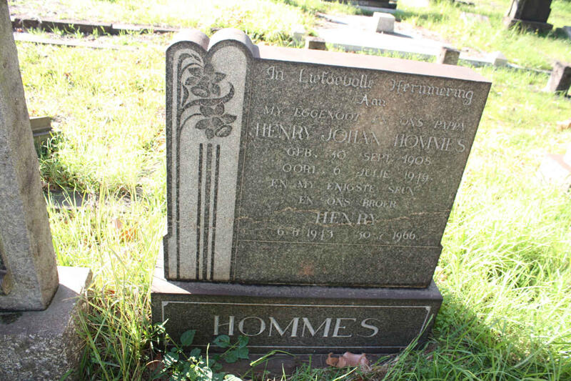 HOMMES Henry John 1908-1949 :: HOMMES Henry 1943-1966