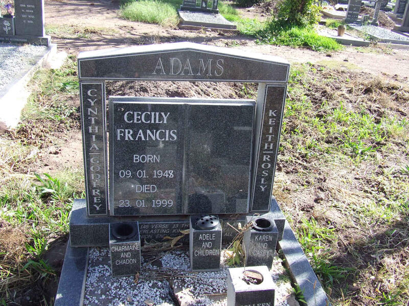 ADAMS Cecily Francis 1948-1999