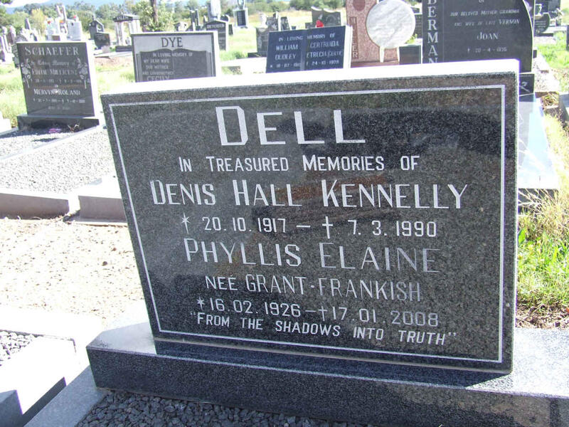 DELL Denis Hall Kennelly 1917-1990 & Phyllis Elaine GRANT-FRANKISH 1926-2008