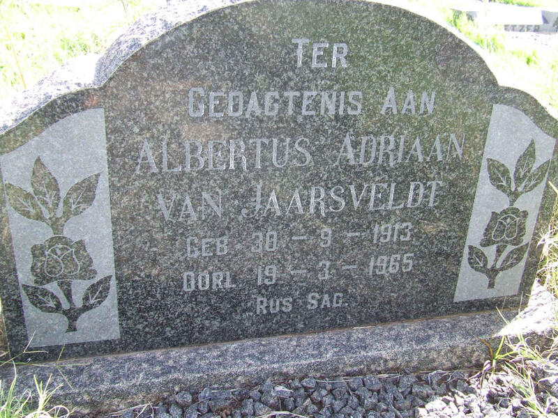 JAARSVELDT Albertus Adriaan, van 1913-1965