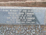 CANNON Arthur John 1867-1939 & Grace A.N. 1868-1960