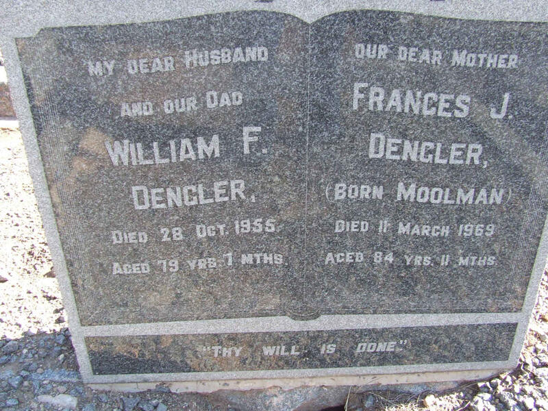 DENGLER William F. -1955 & Frances J. MOOLMAN -1969