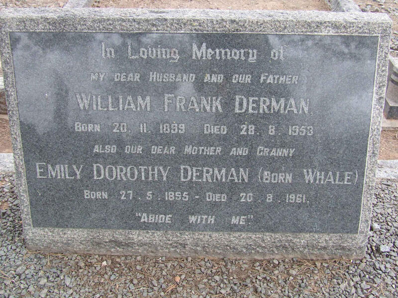 DERMAN William Frank 1899-1953 & Emily Dorothy WHALE 1895-1961