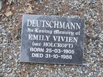 DEUTSCHMANN Emily Vivien nee HOLCROFT 1905-1988